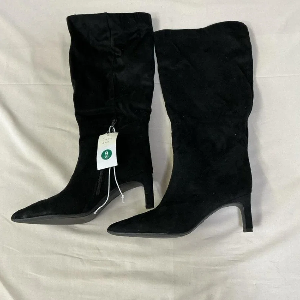 A New Day Black Wide Calf Knee High Boots